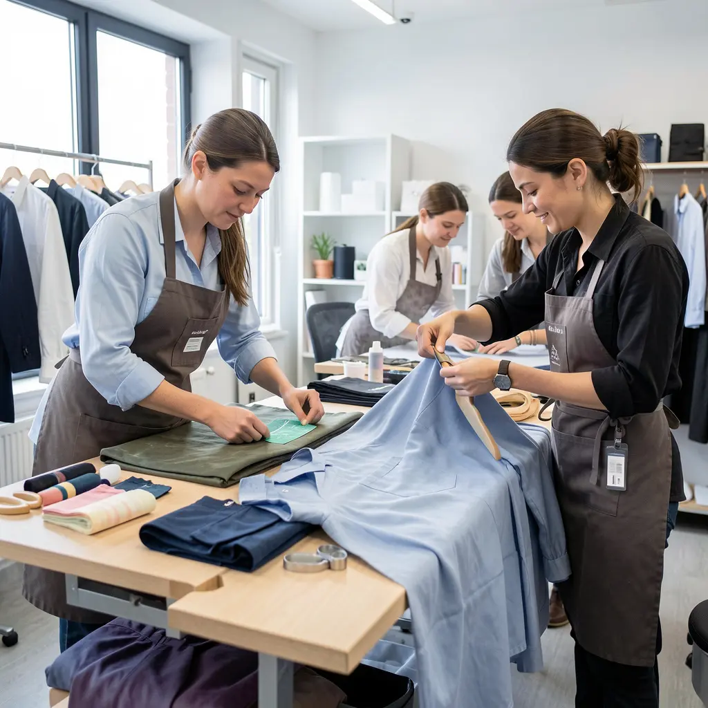 Professional styling team at work
